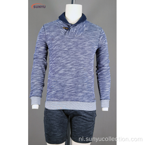 Heren 100% katoenen fleece met lange mouwen sweatshirt